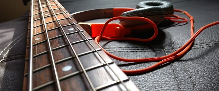 guitar and headphones